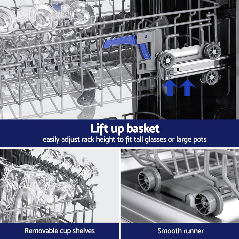 Devanti 10 Place Settings Freestanding Dishwasher Silver