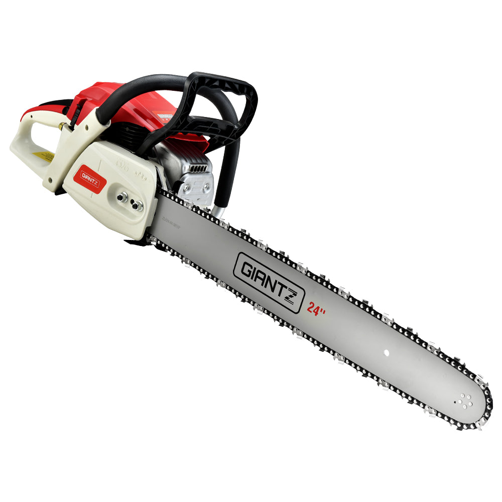 Giantz Chainsaw Petrol 92CC 24inches Bar Commercial E-Start Pruning Chain Saw