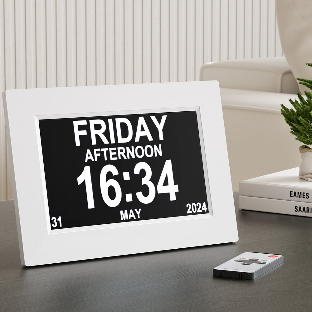 Artiss 8inches Digital Day Clock Calendar Alarm White
