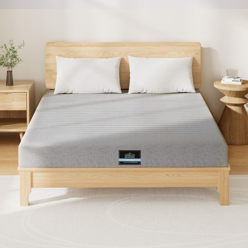 Giselle Bedding Cool Gel Memory Foam Mattress Charcoal 7-Zone Washable Bamboo Cover 15cm King