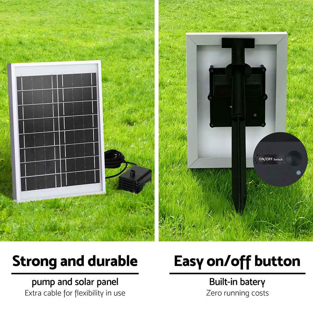 Solar fountain set with solar panel and controller for on/off operation