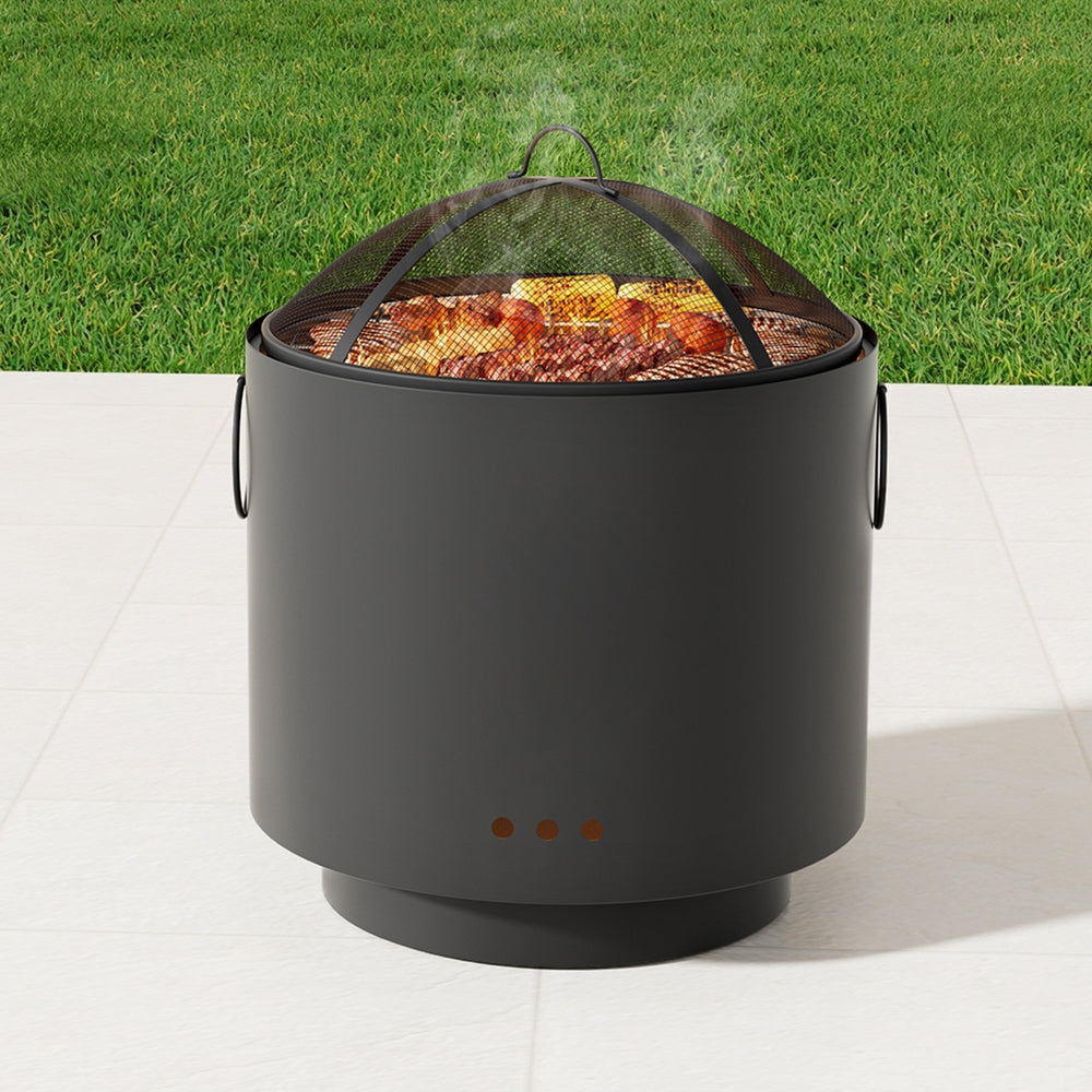 Grillz Fire Pit BBQ Portable Deep Bowl Outdoor Fireplace metrodealsau