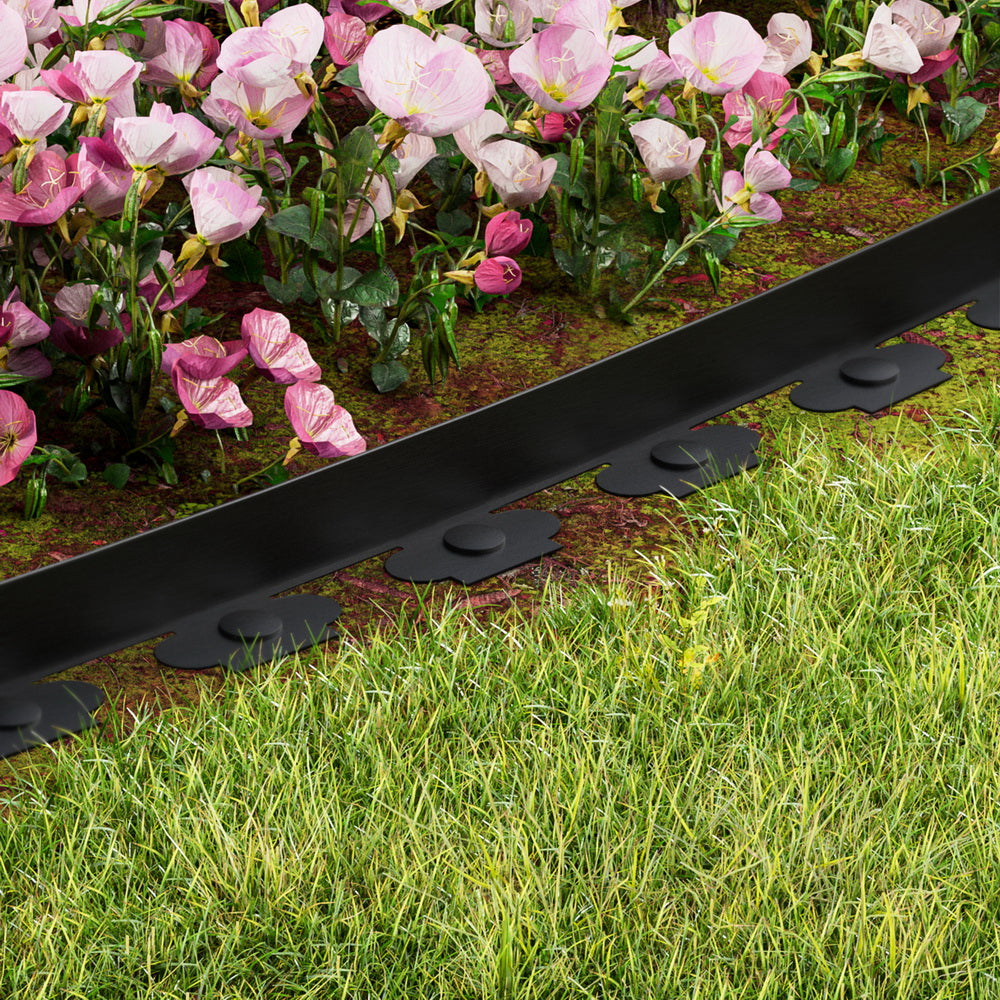 Green Fingers Garden Edging 5CM x 10M Border Support Landscape Edge Black X5