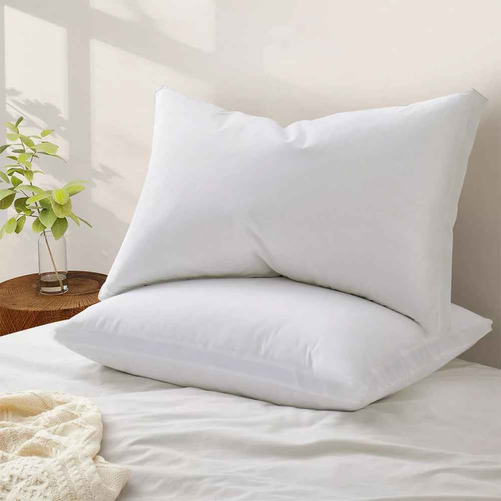 White shredded memory foam pillow with plush loft and smooth cover