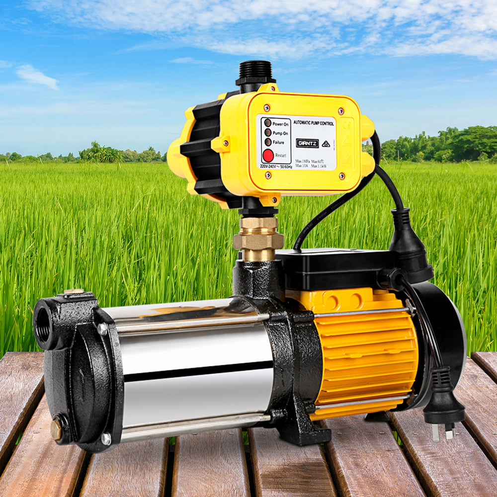Giantz Garden Water Pump High Pressure 1100-2000W MAX 4-Stage Tank Irrigation Yellow