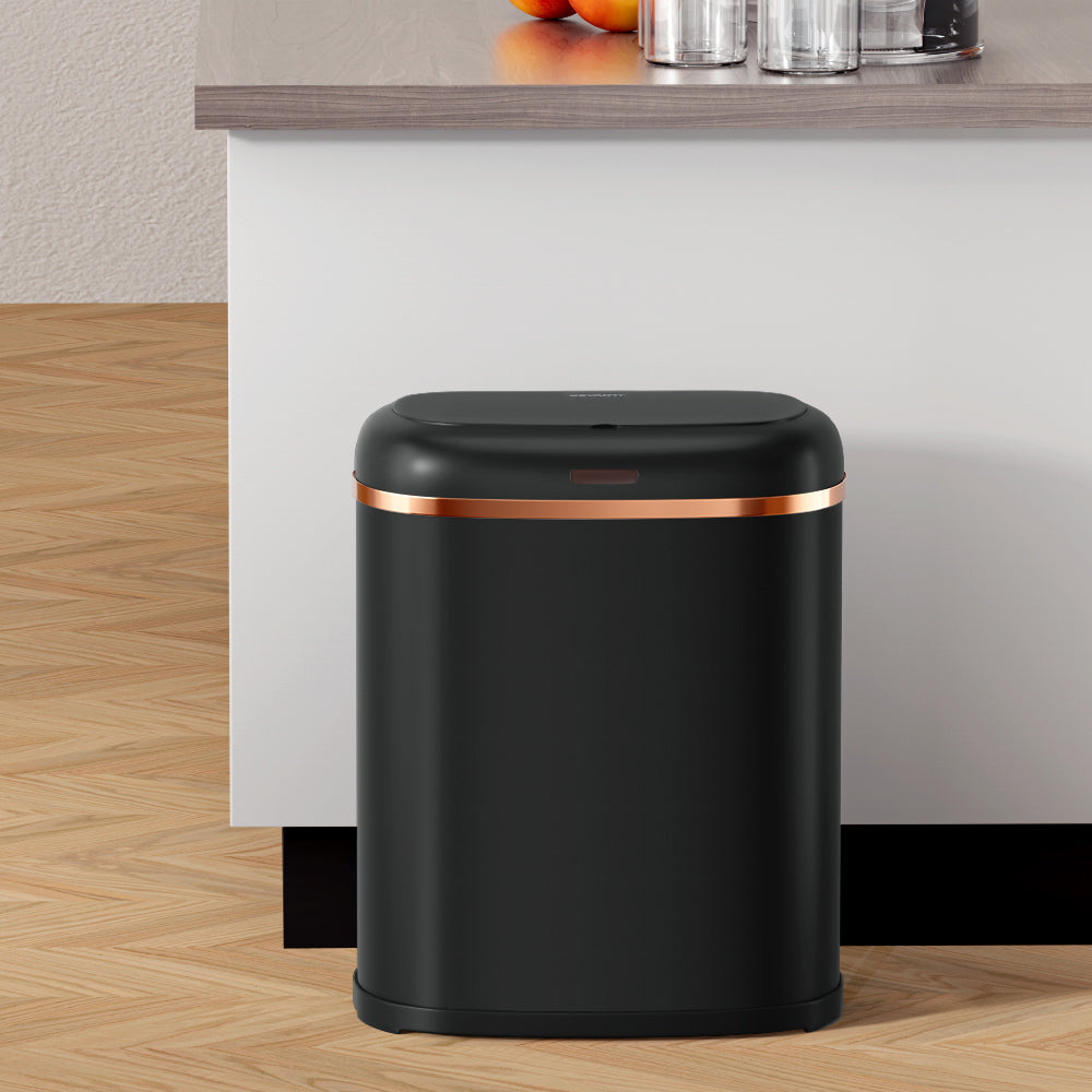Devanti 38L Motion Sensor Bin Rubbish Automatic Black metrodealsau