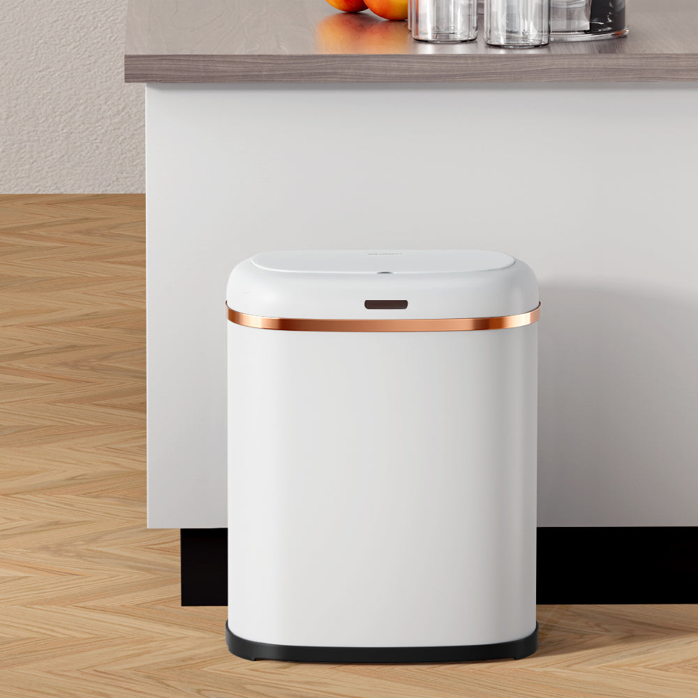Devanti 38L Motion Sensor Bin Rubbish Automatic White metrodealsau