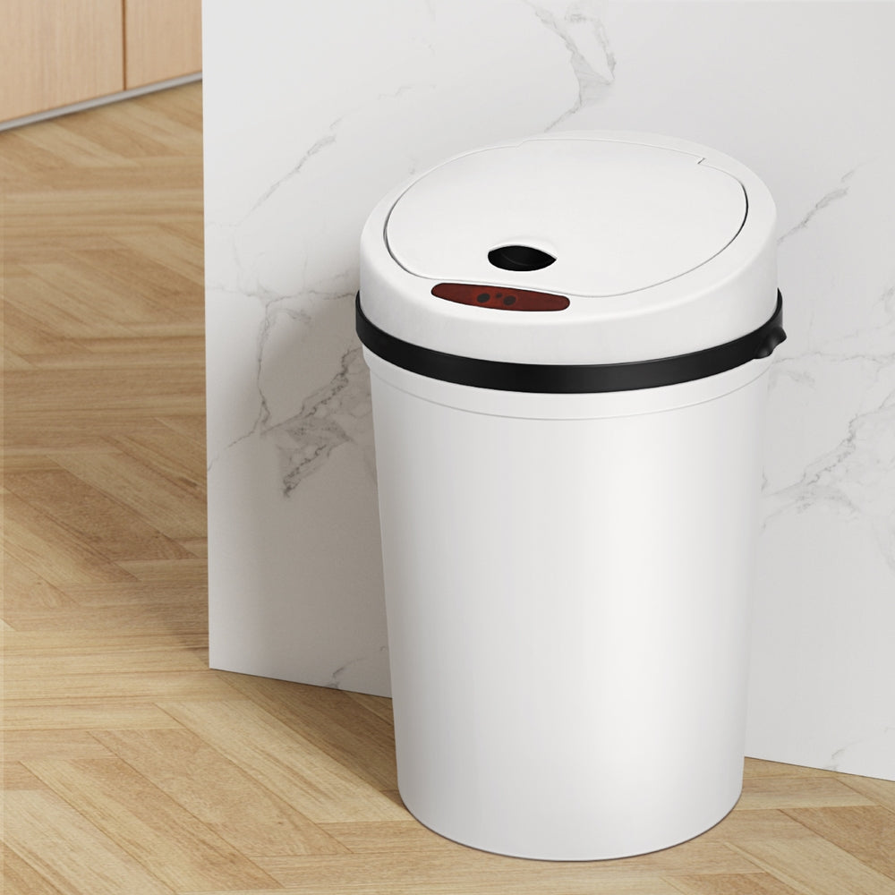 Devanti Sensor Bin Motion Rubbish Bins Kitchen Automatic Trash Can White 9L metrodealsau