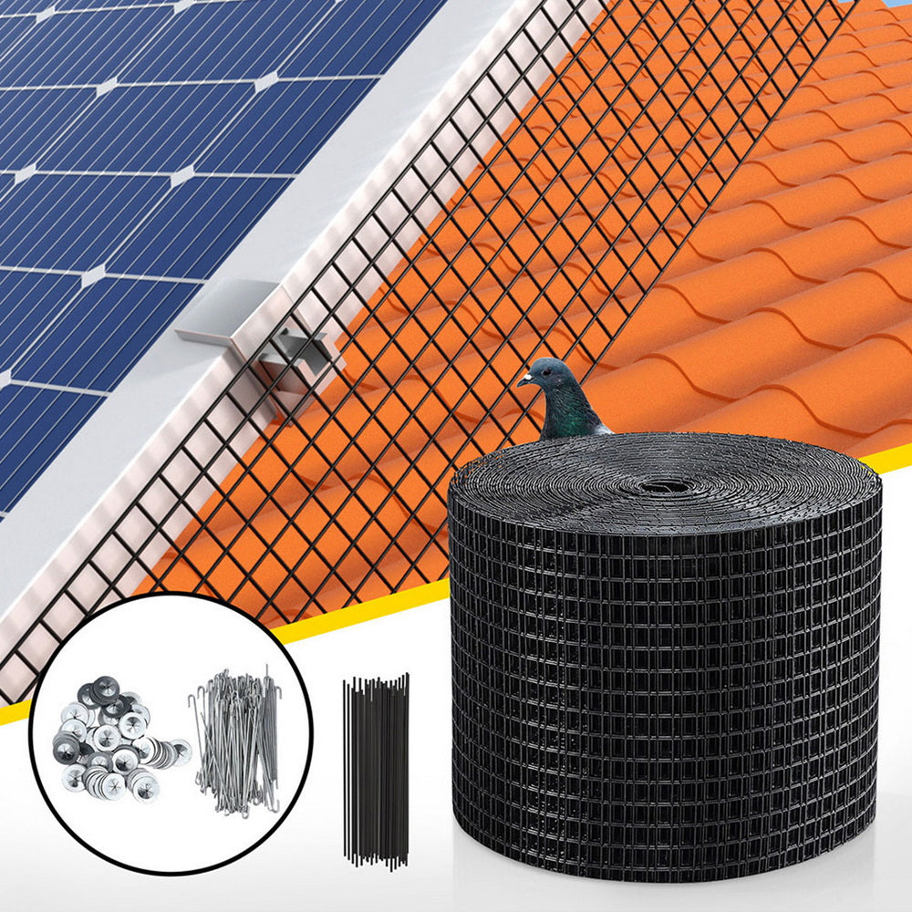 Gardeon 20cm x 30M Solar Panel Bird Guard Mesh Critter Guard Roll Kit with Rust-Proof PVC Coating metrodealsau