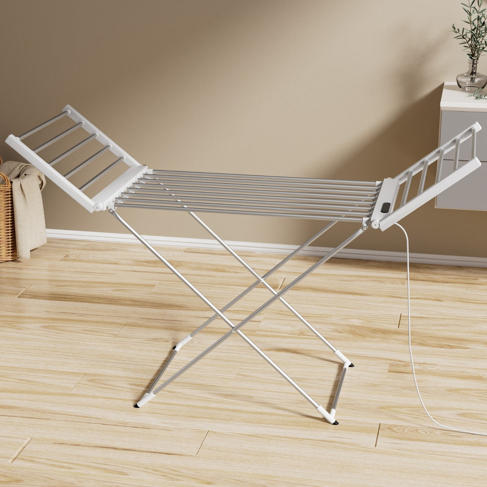 Devanti Foldable Electric Heated Towel Rail Rack with 24H Timer metrodealsau