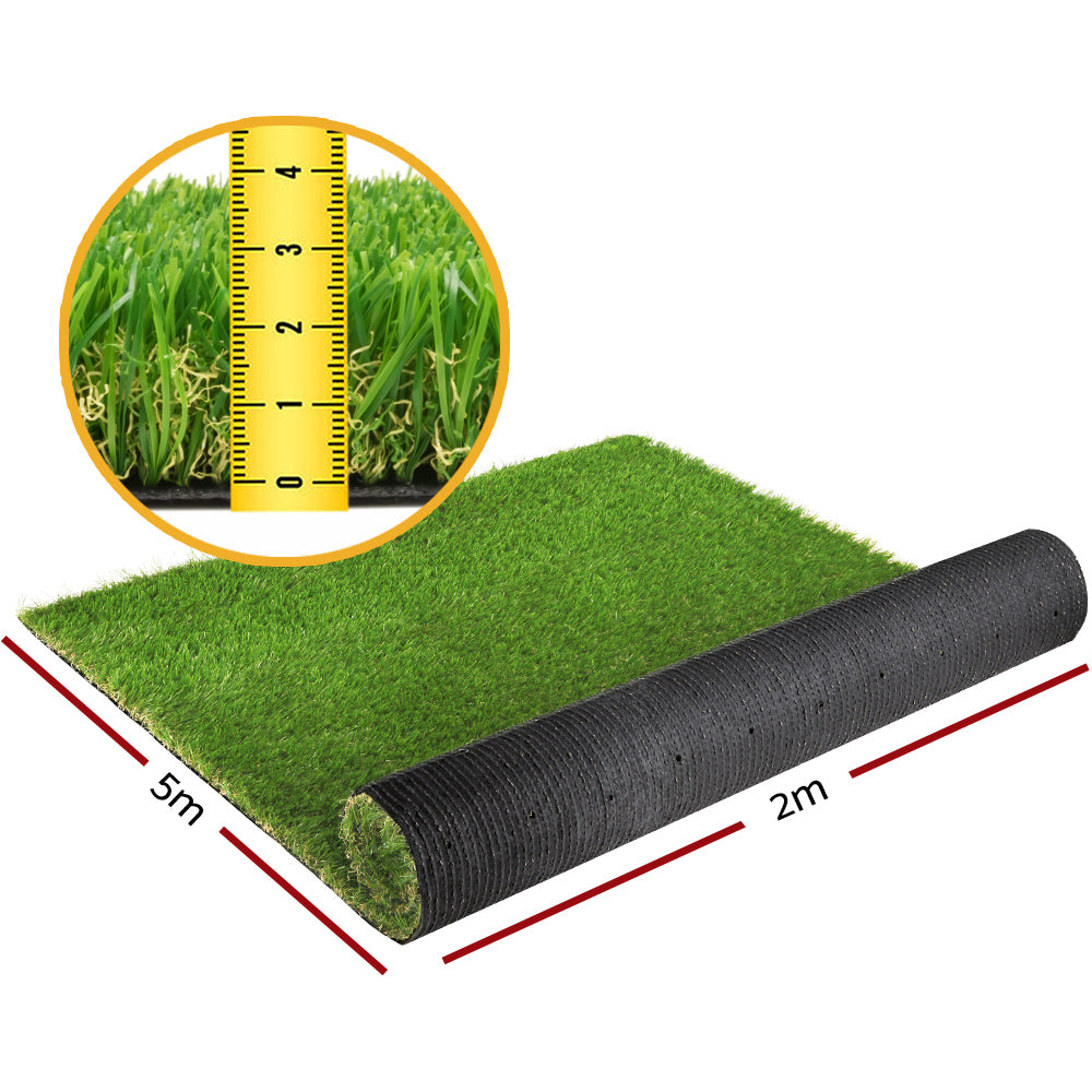 Primeturf Artificial Grass Fake Lawn Synthetic 2x5M Turf Plastic Plant 30mm