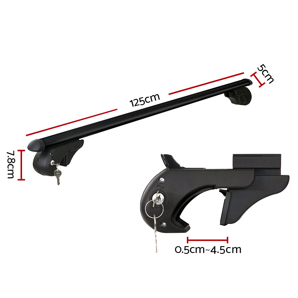 Universal Car Roof Rack 1080mm Cross Bars Aluminium Black Adjustable Car 90kgs load Carrier