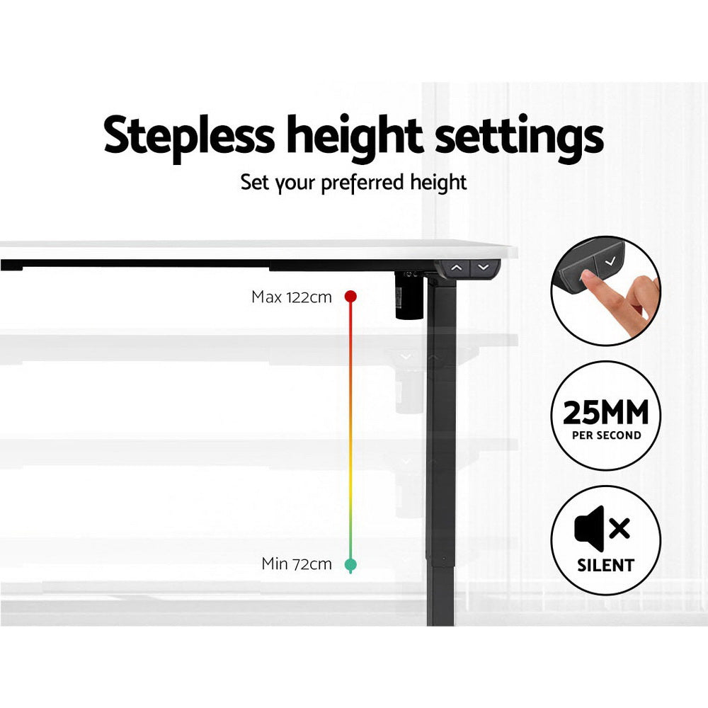 Artiss Standing Desk Motorised Electric Sit Stand Table Riser Computer Laptop Desks Black White