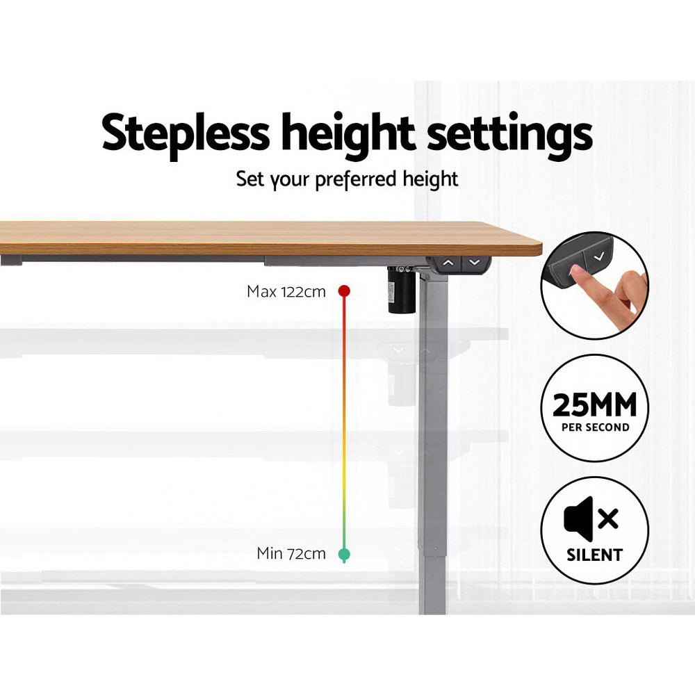 Artiss Standing Desk Height Adjustable Sit Stand Laptop Computer Table Motorised Electric Frame Riser 140cm