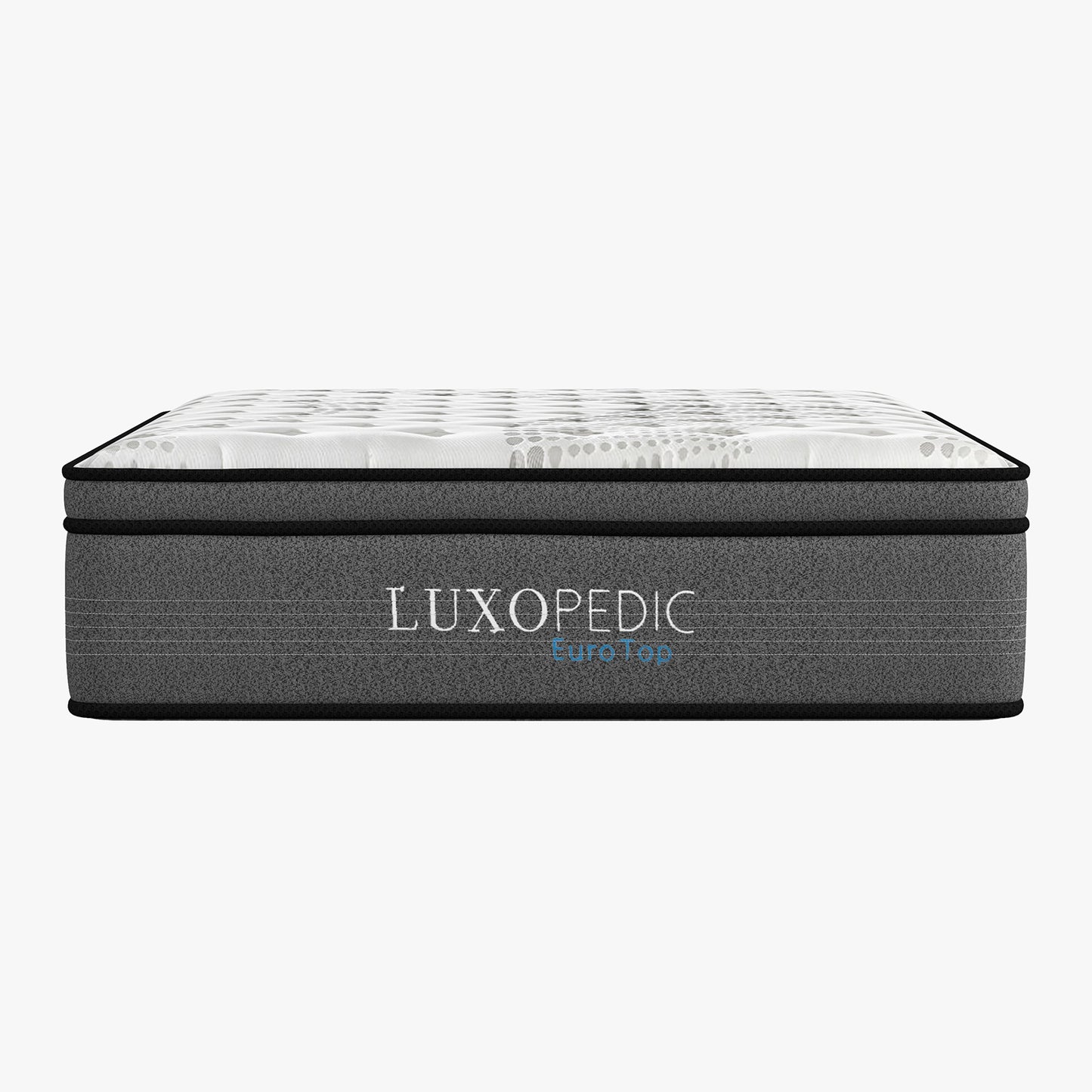 Luxopedic Pocket Spring Mattress 5 Zone 32CM Euro Top Memory Foam Medium Firm - Queen - White Grey
