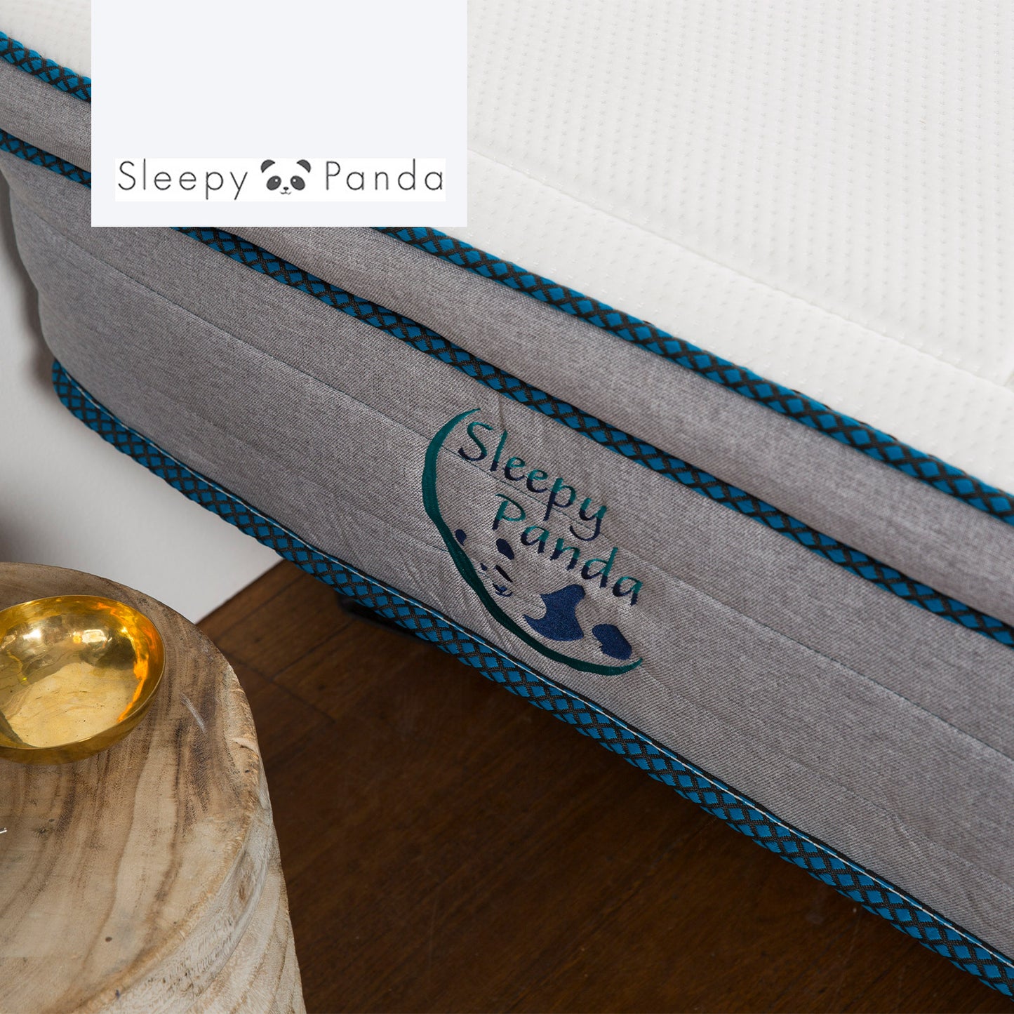 Sleepy Panda Mattress 5 Zone Pocket Spring EuroTop Medium Firm 30cm Thickness - King - White Grey Blue
