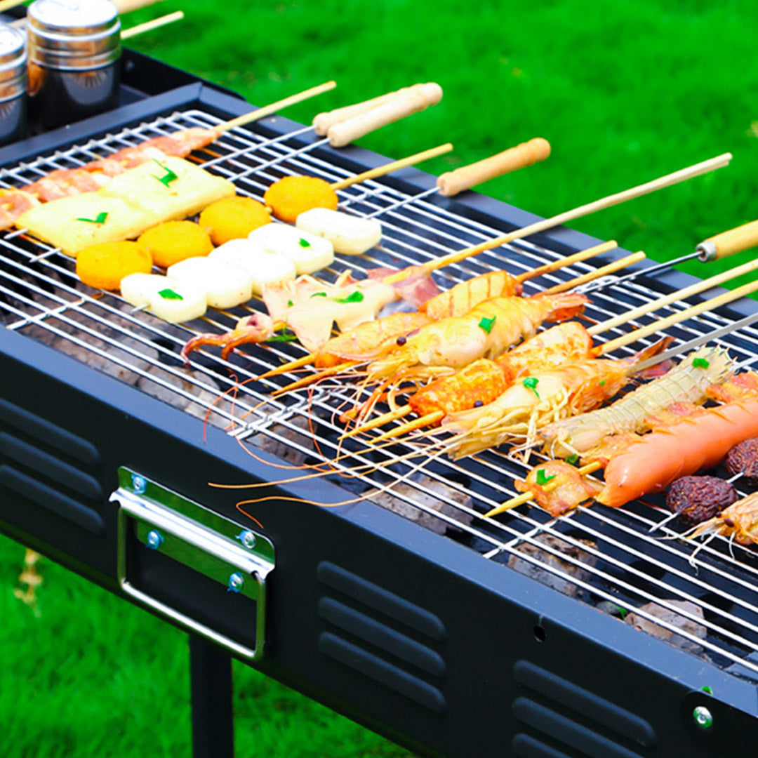 SOGA 72cm Portable Folding Thick Box-Type Charcoal Grill for Outdoor BBQ Camping