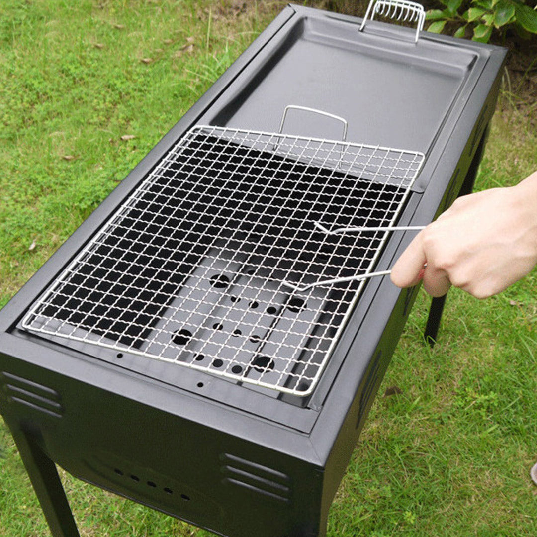 SOGA 72cm Portable Folding Thick Box-Type Charcoal Grill for Outdoor BBQ Camping