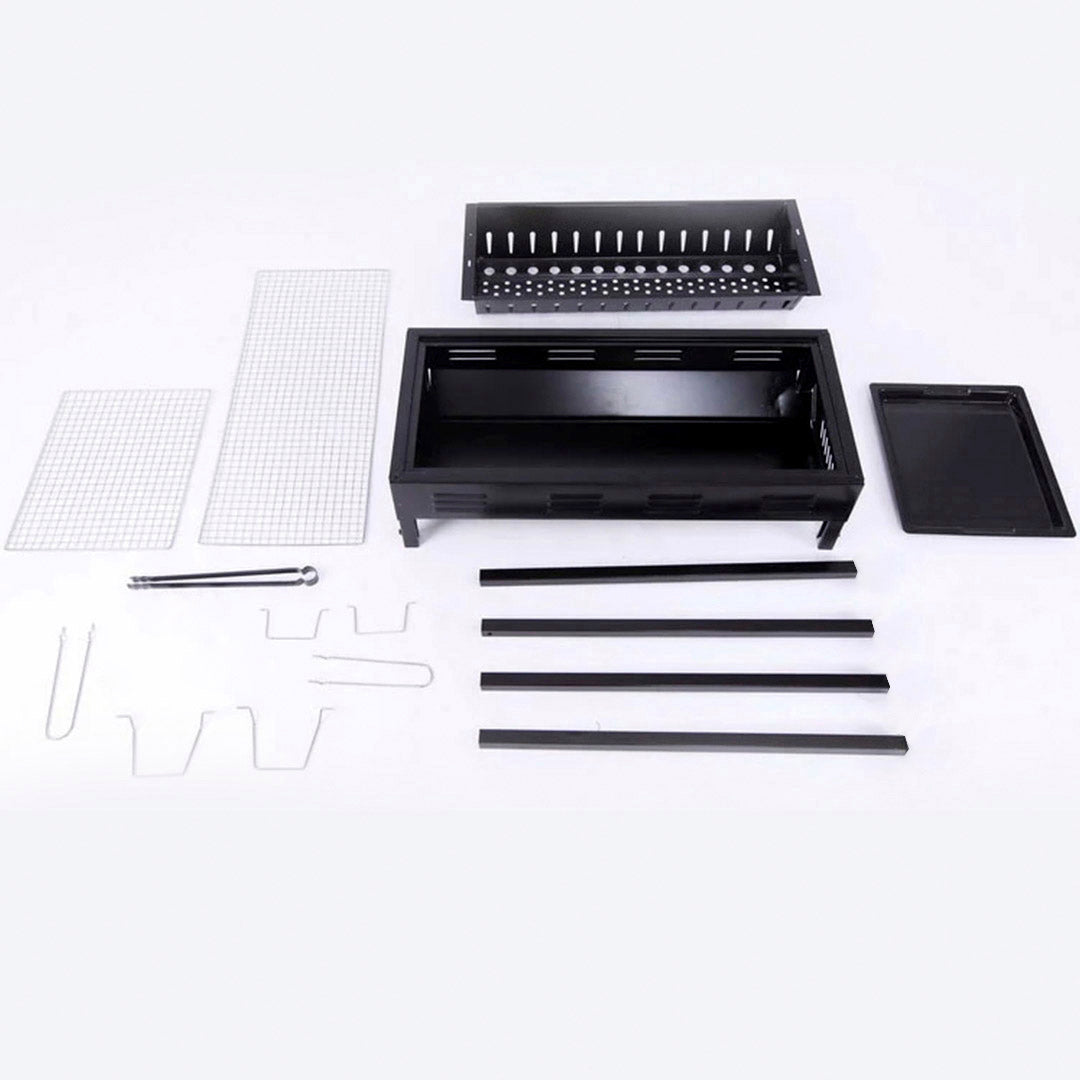 SOGA 72cm Portable Folding Thick Box-Type Charcoal Grill for Outdoor BBQ Camping