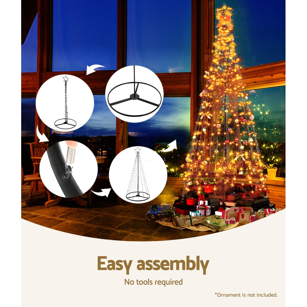 Jingle Jollys 3M LED Christmas Tree Lights Xmas 330pc LED Warm White Optic Fiber