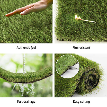 Prime Turf Artificial Grass 45mm 1mx10m Synthetic Fake Lawn Turf Plastic Plant 4-coloured