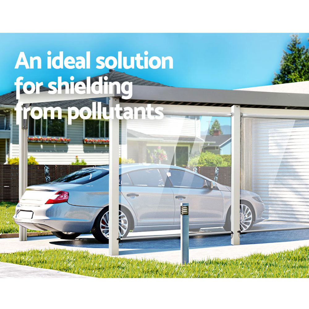 Instahut 1.5X2.4M Outdoor Blinds Clear Roll Down Awning Retractable Outdoor Blinds Water Wind Proof Transparent