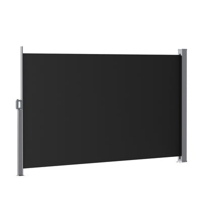 Instahut Side Awning Sun Shade Outdoor Retractable Privacy Screen 1.8X3M Black