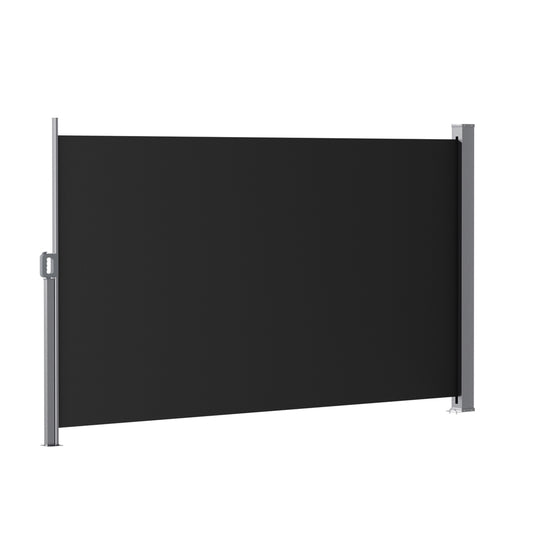 Instahut Side Awning Sun Shade Outdoor Retractable Privacy Screen 1.8X3M Black