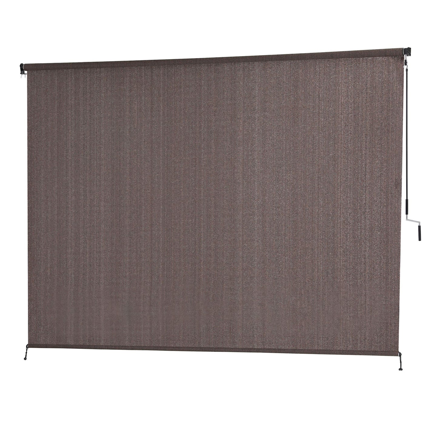 Instahut 3X2.5M Outdoor Blinds Awning Roll Down Retractable Knit Fabric Outdoor Blinds Window Shade Brown