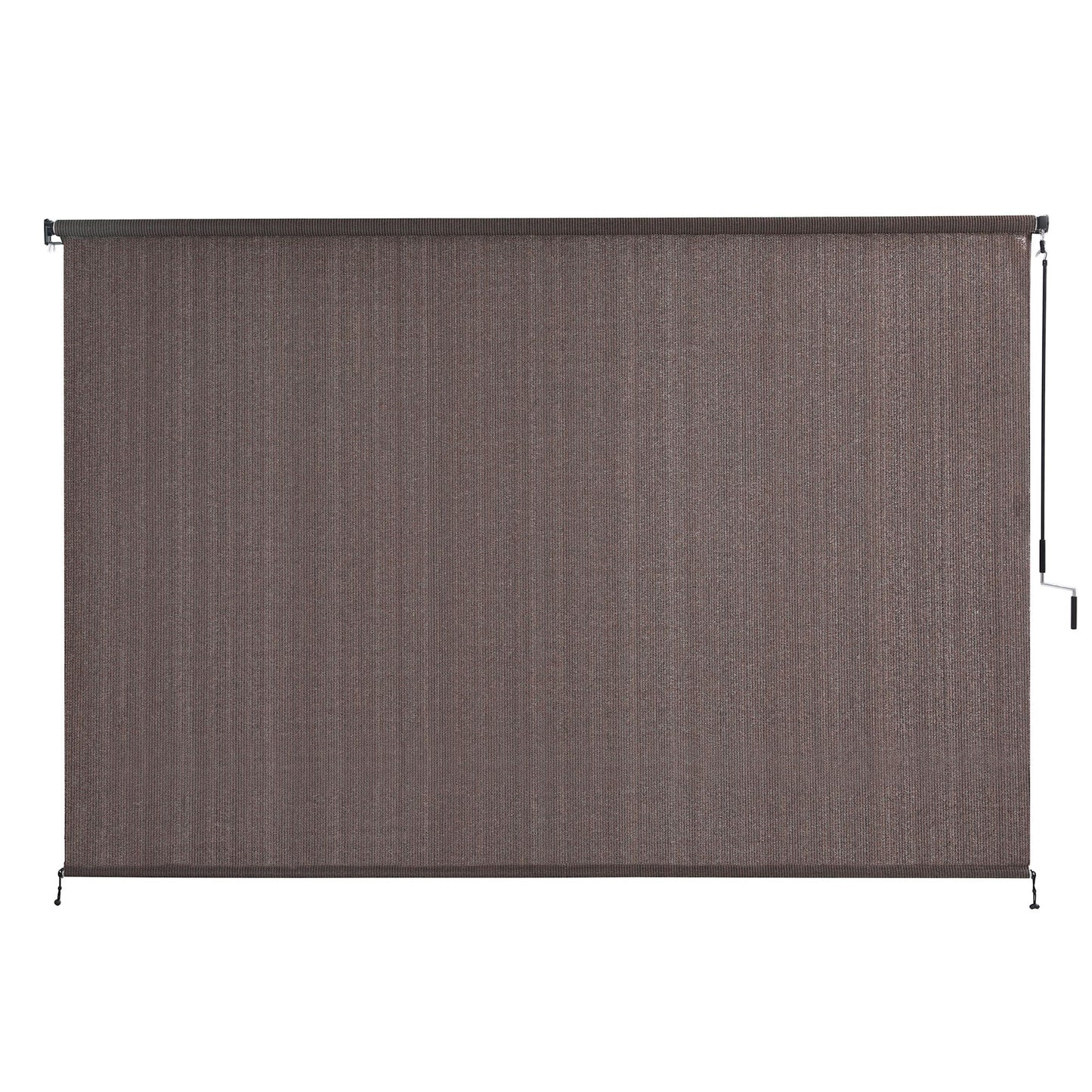 Instahut 3X2.5M Outdoor Blinds Awning Roll Down Retractable Knit Fabric Outdoor Blinds Window Shade Brown