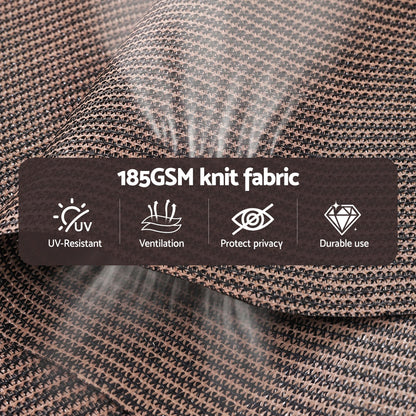 Instahut 3X2.5M Outdoor Blinds Awning Roll Down Retractable Knit Fabric Outdoor Blinds Window Shade Brown