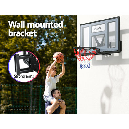Everfit 45inches Basketball Hoop Backboard Wall Mounted Ring Net Sports Pro System