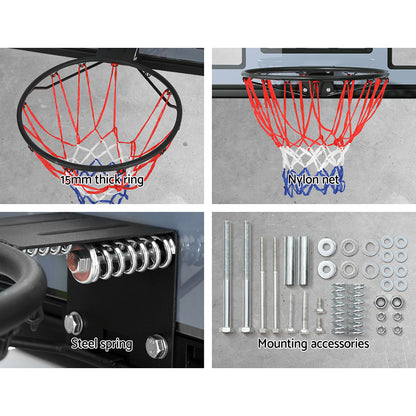 Everfit 45inches Basketball Hoop Backboard Wall Mounted Ring Net Sports Pro System
