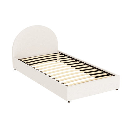 Artiss Bed Frame Gas Lift Strorage Beds Base Platform Boucle Fabric King Single ELLA