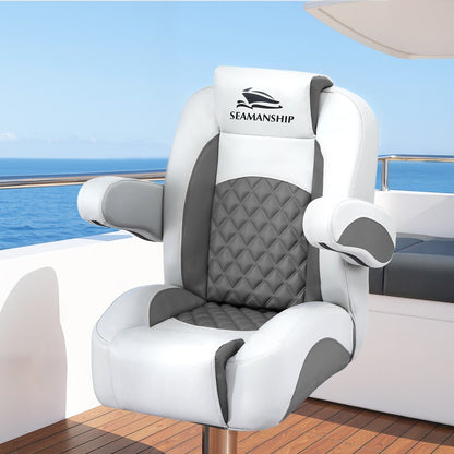 Seamanship Reclining Captain Boat Seat 90°-155° Recline, 19cm Thick Cushion