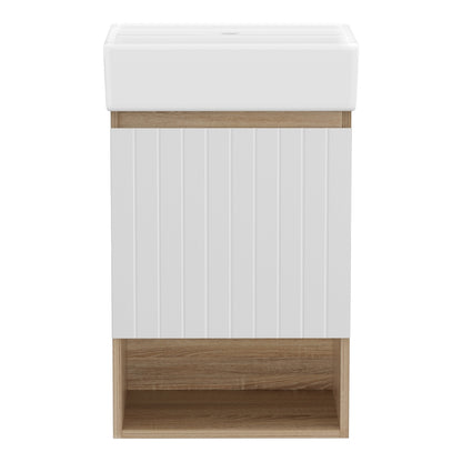 Cefito Vanity Unit 445mm Basin Bathroom Cabinet Storage Wall Hung Sink White