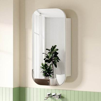 Cefito Bathroom Mirror Cabinet Medicine Shaving Arch Wall Hung 450x900mm White