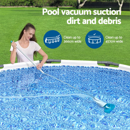 Bestway Pool Cleaner 2 Cleaning Heads Vacuum 6m Hose 1.9m Aluminium Pole