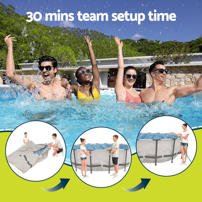 Bestway 366cm Swimming Pool Above Ground Pools Round Filter Pump Cover Ladder