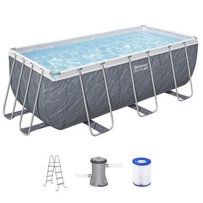 Bestway Swimming Pool 412x201x122cm Steel Frame Pool Set w/Pump Ladder