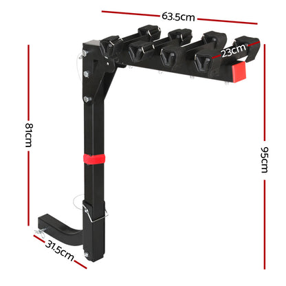 Giantz 4 Bicycle Bike Carrier Rack Car 2inches Hitch Mount Foldable Black,Giantz 4 Bicycle Bike Carrier Rack Car 2inches Hitch Mount Foldable Black