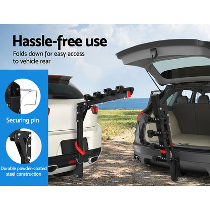 Giantz 4 Bicycle Bike Carrier Rack Car 2inches Hitch Mount Foldable Black,Giantz 4 Bicycle Bike Carrier Rack Car 2inches Hitch Mount Foldable Black