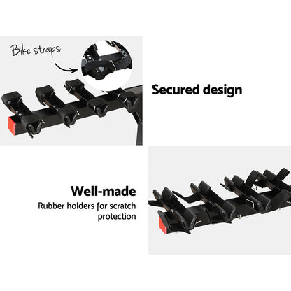 Giantz 4 Bicycle Bike Carrier Rack Car 2inches Hitch Mount Foldable Black,Giantz 4 Bicycle Bike Carrier Rack Car 2inches Hitch Mount Foldable Black