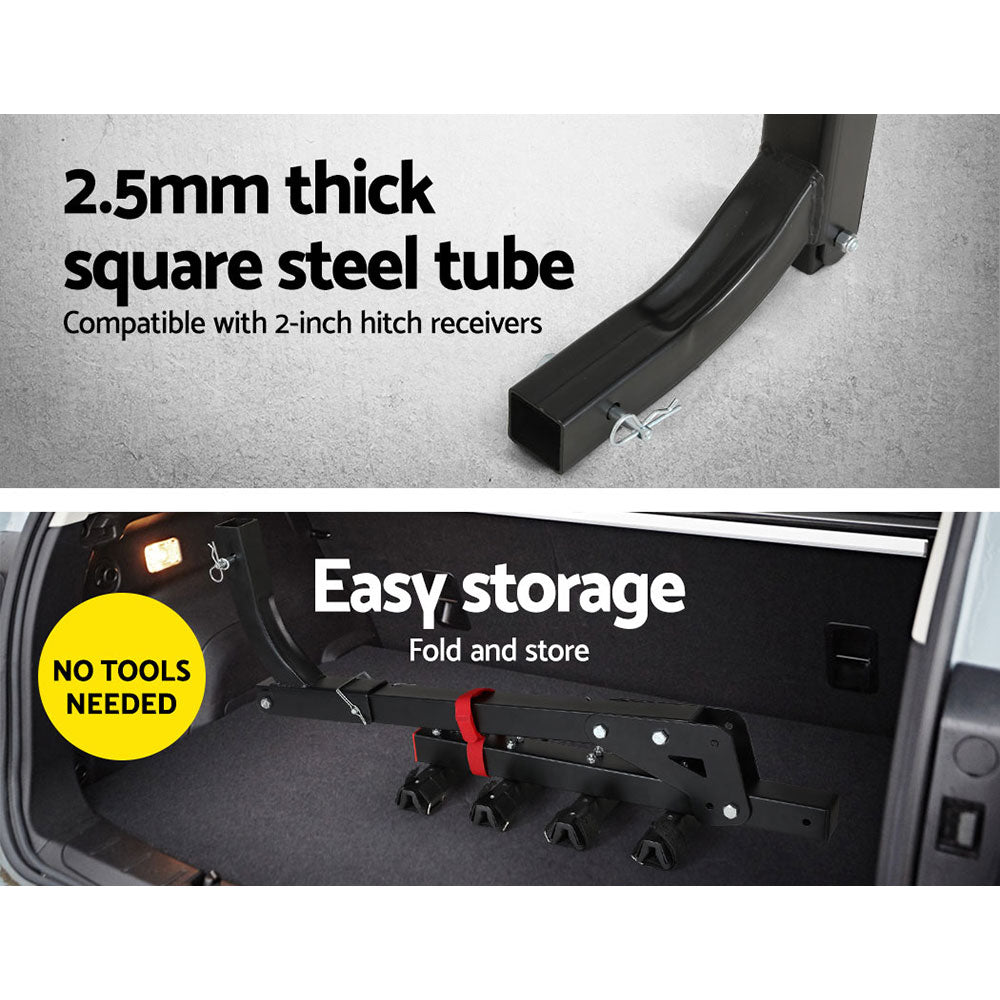 Giantz 4 Bicycle Bike Carrier Rack Car 2inches Hitch Mount Foldable Black,Giantz 4 Bicycle Bike Carrier Rack Car 2inches Hitch Mount Foldable Black