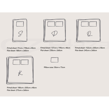 Cosy Club Cotton Bed Sheets Set Green Beige Cover Double