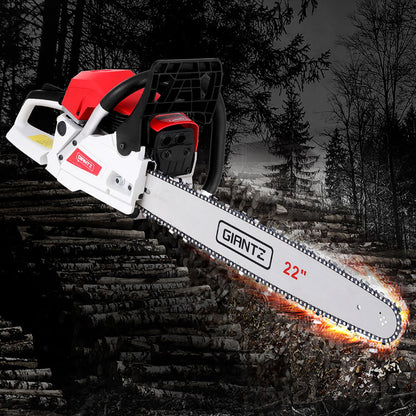Giantz 74cc Petrol Chainsaw 22inches Bar E-Start Tree Pruning Chain Saw