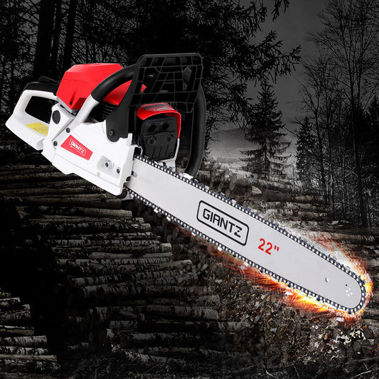 Giantz 74cc Petrol Chainsaw 22inches Bar E-Start Tree Pruning Chain Saw