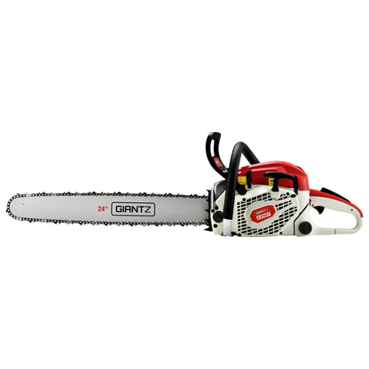 Giantz Chainsaw Petrol 92CC 24inches Bar Commercial E-Start Pruning Chain Saw