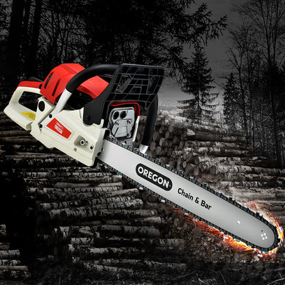 Giantz Chainsaw Petrol 52CC 20inches Oregon Bar Commercial E-Start Pruning Chain Saw