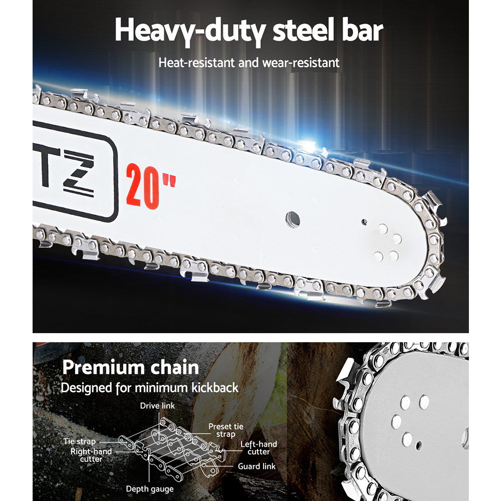 Giantz Chainsaw Petrol 52CC 20inches Bar Commercial E-Start Pruning Chain Saw White,Giantz Chainsaw Petrol 52CC 20inches Bar Commercial E-Start Pruning Chain Saw White